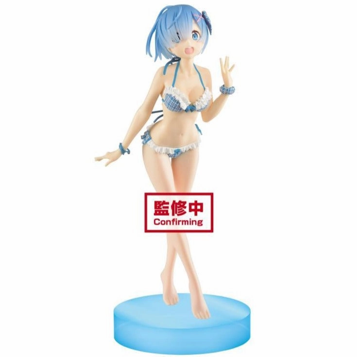Limited Collectible Display Shelf BANPRESTO RE ZERO STARTING LIFE IN ANOTHER WORLD EXQ REM BIKINI
