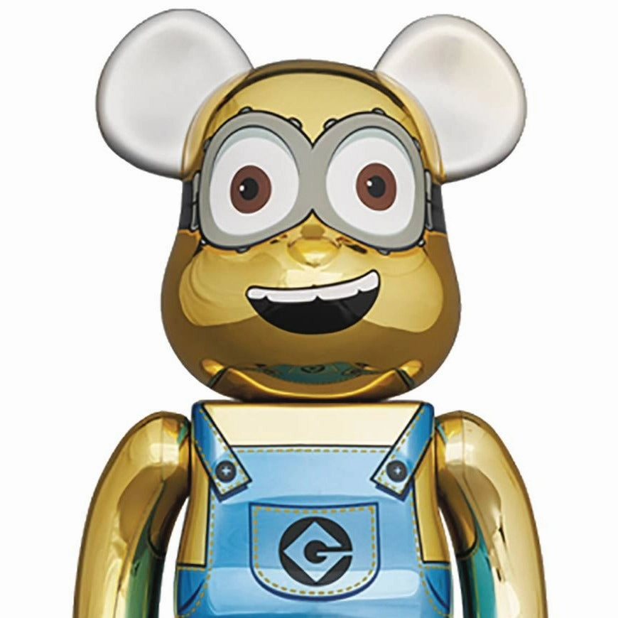 BE@RBRICK MINIONS DAVE CHROME VER 100% & 400% 2PK Robot Hobby Cute Animal