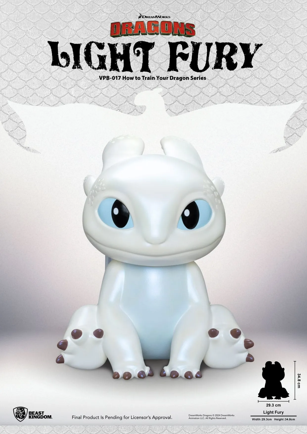 Beast Kingdom Light Fury Piggy Bank - How To Train Your Dragon - Vinyl Collectible Display Piece