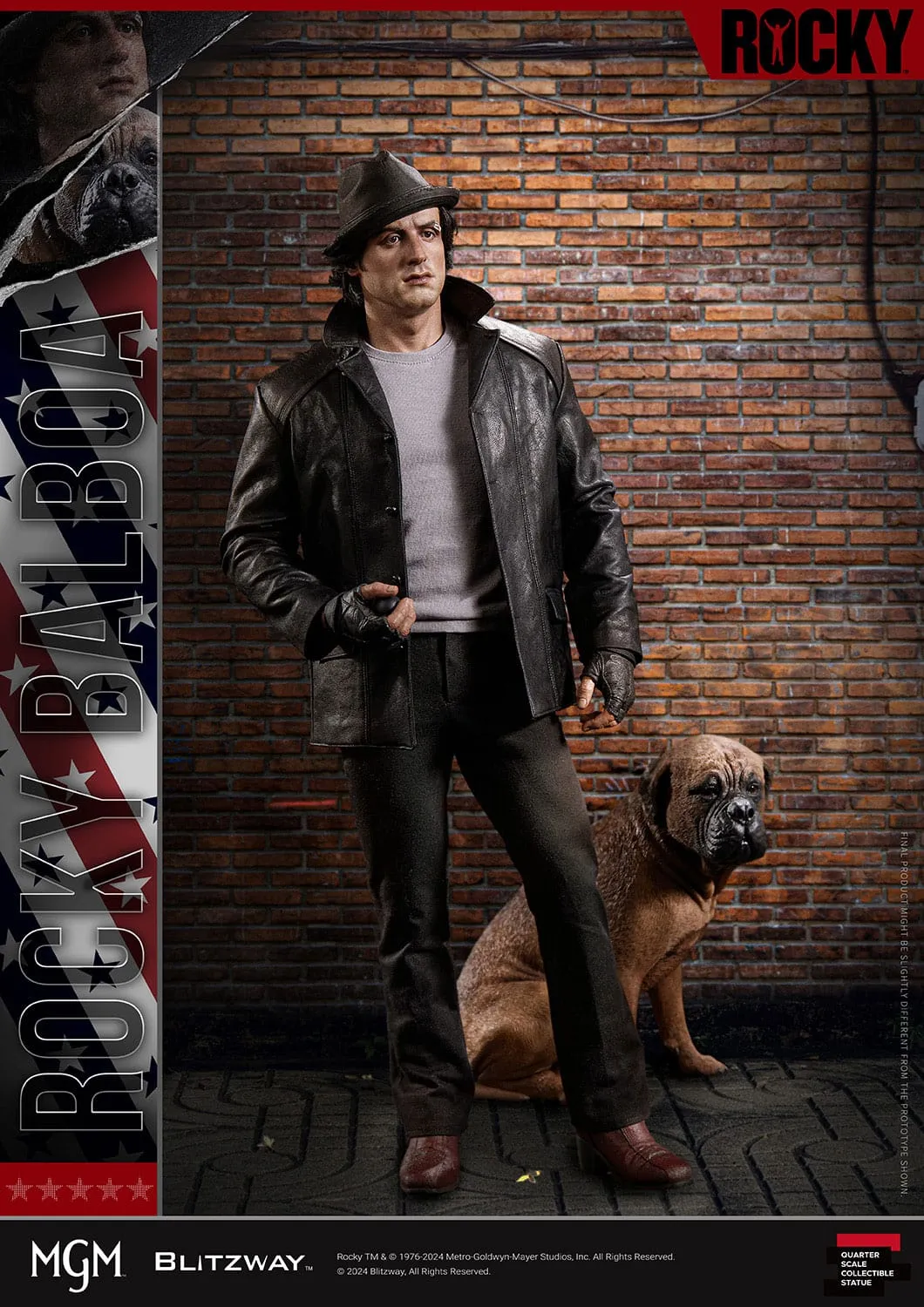 Blitzway Rocky (1976) Superb Scale Rocky 1/4 Statue Antique Reproduction