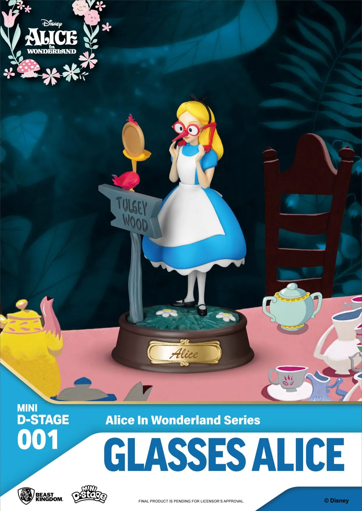 Beast Kingdom Alice in Wonderland Glasses Alice Mini D-Stage PVC Figure Asian Zen