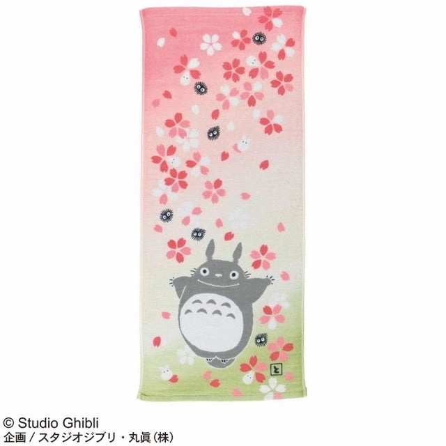 Mid Century Studio Ghibli Imabari Gauze Series (Face Towel) "My Neighbor Totoro" - Flower (Pink and White)