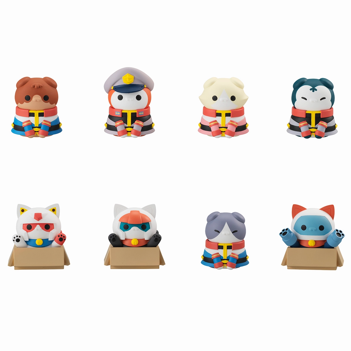 Mega Cat Project Mobile Suit Gundam Earth Federation Forces Meow (Set of 8) (Reissue) Animal Figure