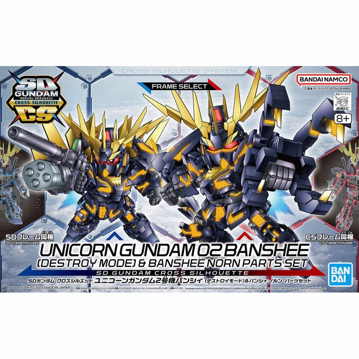 Bandai Hobby SD Cross Silhouette #19 Unicorn Gundam 02 Banshee (Destroy Mode) & Banshee Norn Parts Set (5062159) Fairy tale