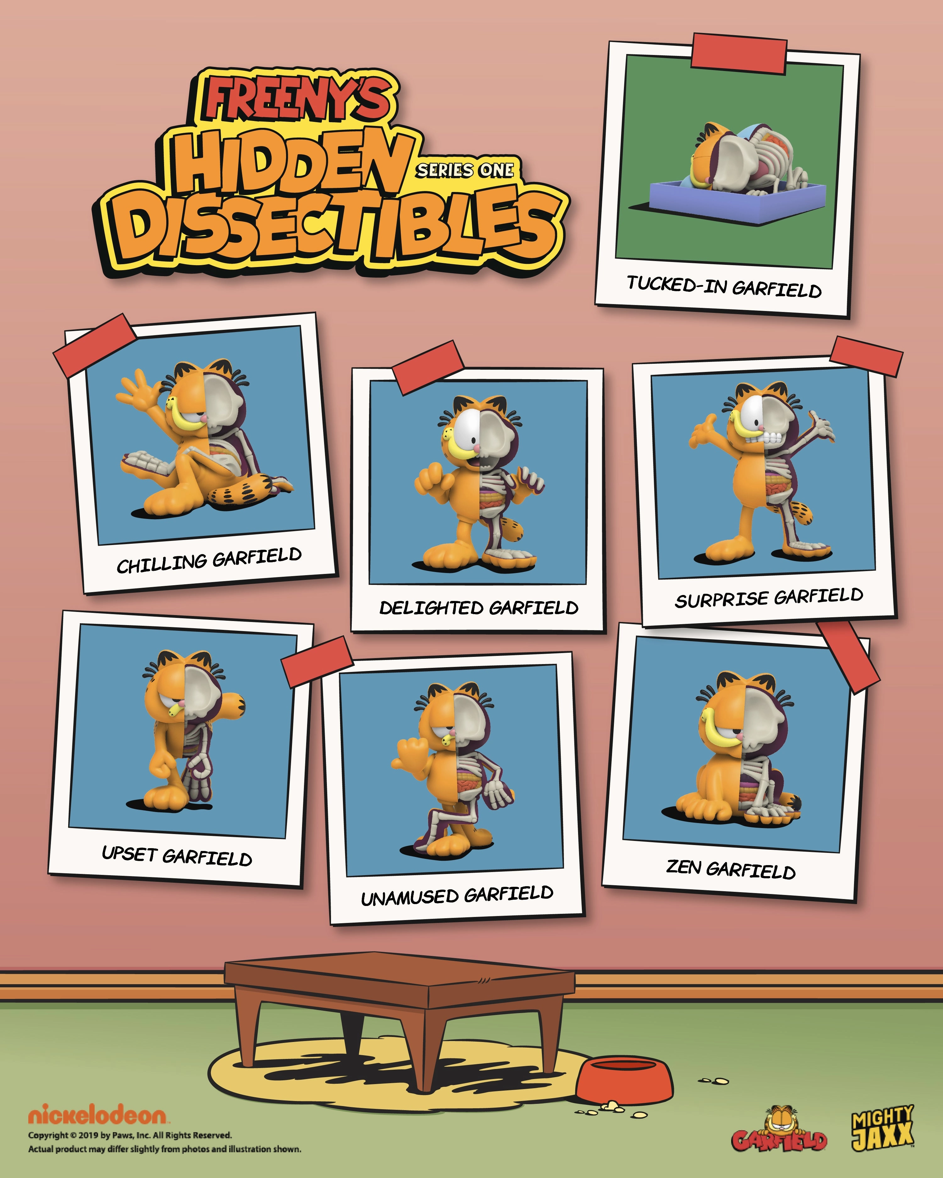 YouTube Background Decorative Accent Freeny's Hidden Dissectibles: Garfield (Set of 6)