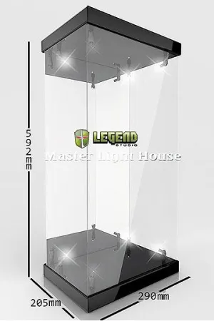 Gift Bundle Master Light House Acrylic Display Case with Lighting for 1/4 Action Figures - Black