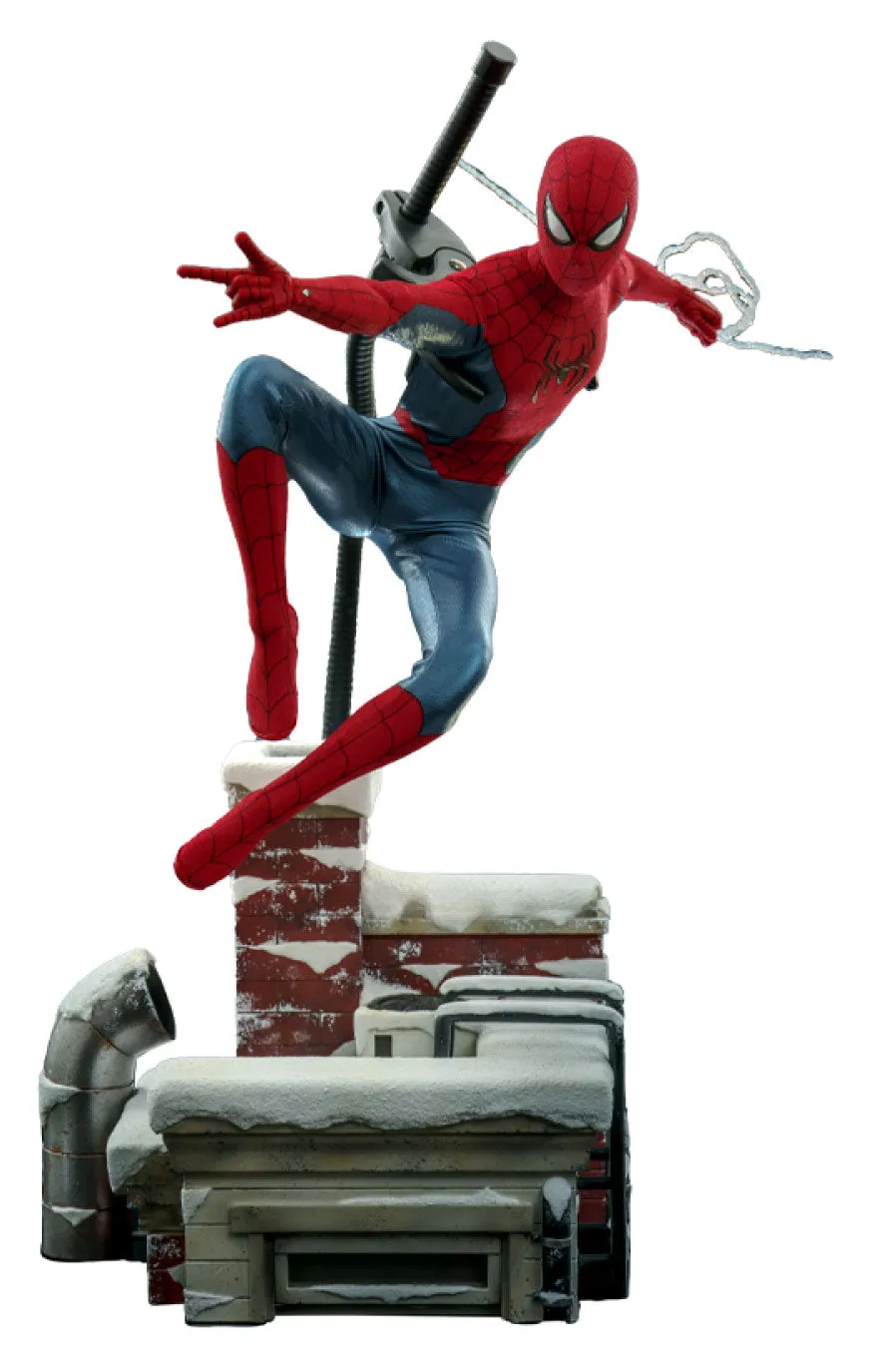 Art Design Holiday Celebration Hot Toys Spider-Man (New Red and Blue Suit) Deluxe Version - No Way Home  MMS680 - 1/6 Scale Collectible Figure