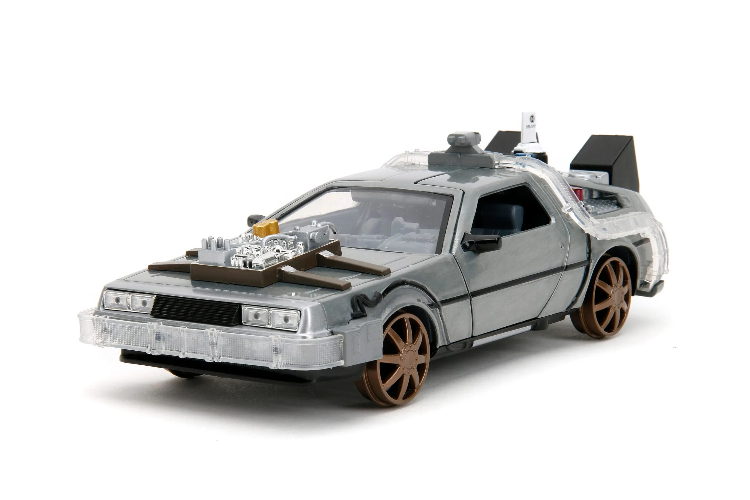 Jada Toys Back to the Future III Hollywood Rides DeLorean Time Machine Railroad Wheels 1/24 Diecast Model High End