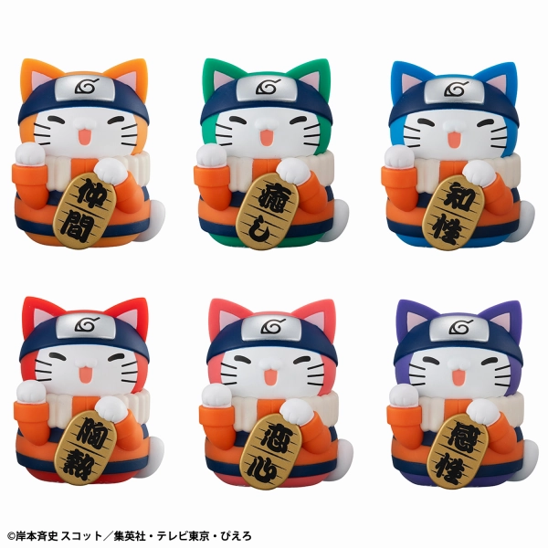 Comic Book Hero Mega Cat Project Nyaruto! NARUTO Colorful Manekineko Fortune (Set of 6)