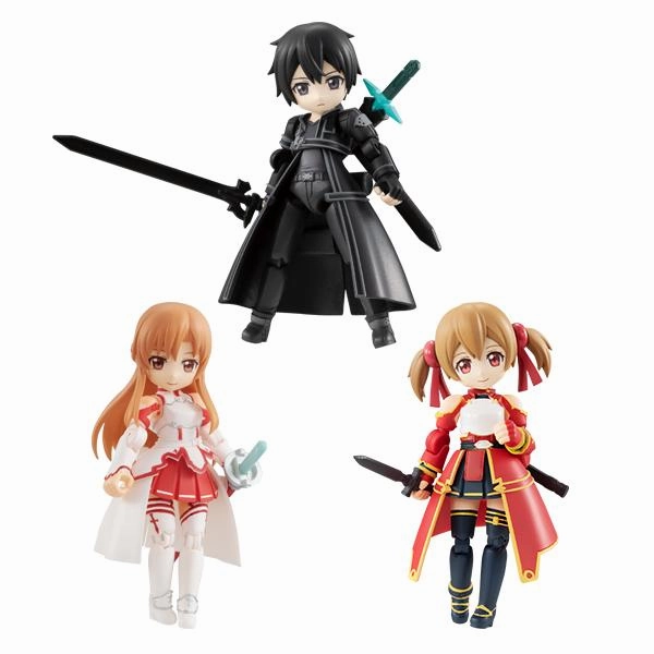 Chibi Model MEGAHOUSE DESKTOP ARMY Sword Art Online Collaboration Vol.1 ASUNA, KIRITO, SILICA (Set of 3 Characters)