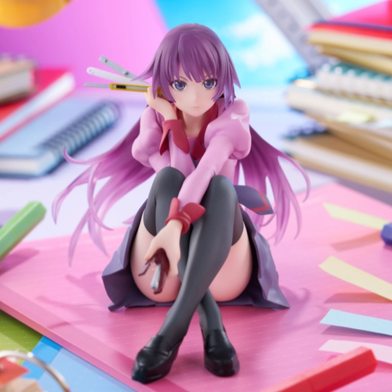 Monogatari Series Desktop Cute Figure Hitagi Senjougahara Poseable Figure Collectible Goods