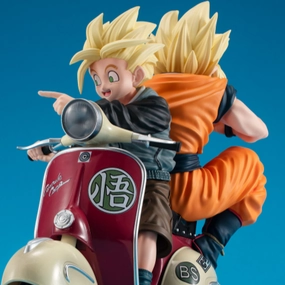 Christmas Ornament Battle Reenactment Desktop Real McCoy EX Dragon Ball Z Super Saiyan Son Goku & Super Saiyan Son Gohan with Mortorbike