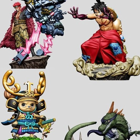 Superhero Goods Action Statue ONE PIECE MEGAHOUSE LOG BOX RE BIRTH WANOKUNI Vol.?? (Set of 4 Characters)