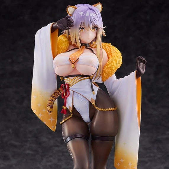 Limited Object Modernist Sculpture Tiger Girl Lily