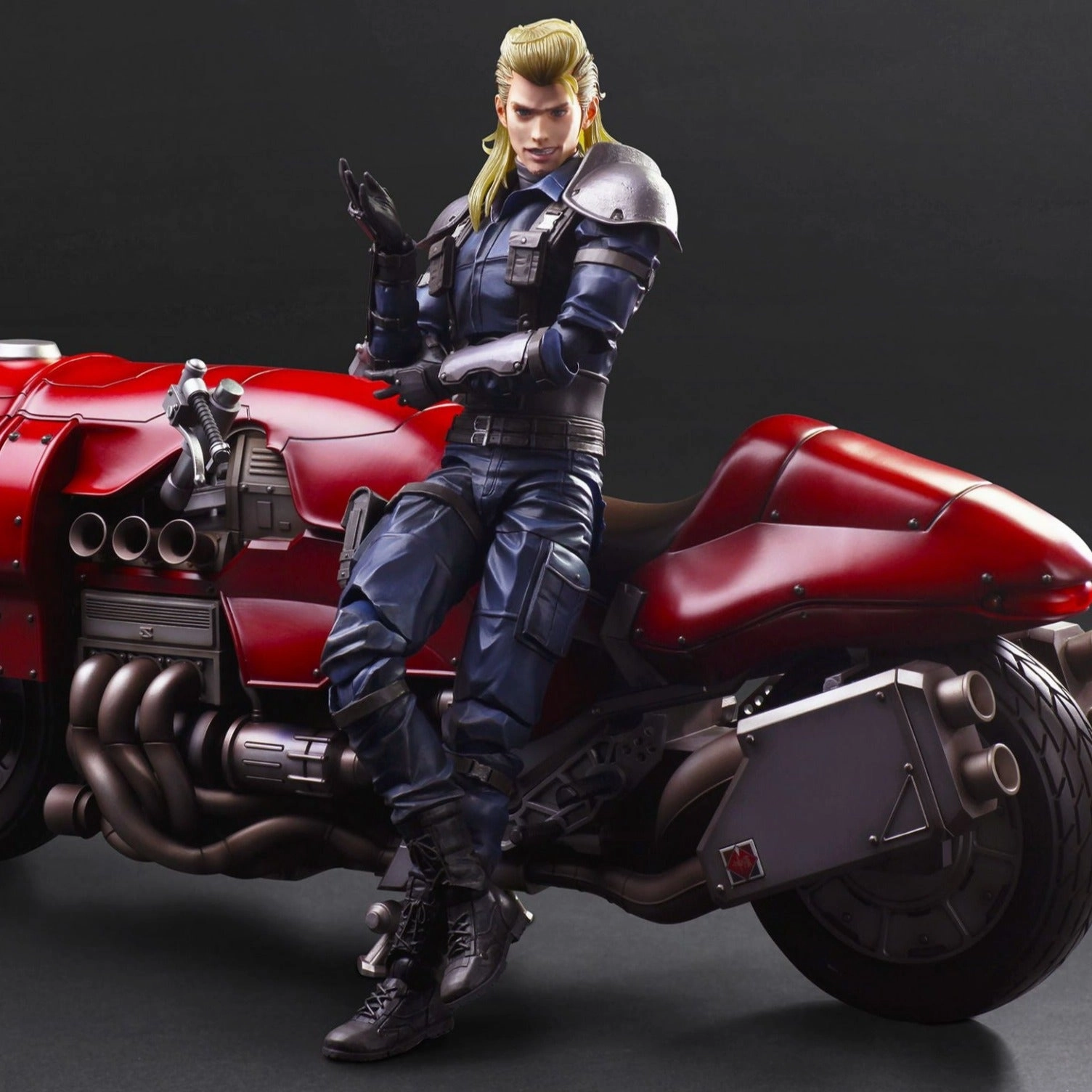Play Arts Kai Final Fantasy VII Remake Roche & Motorcycle Set Art Sculpture Anime Piece