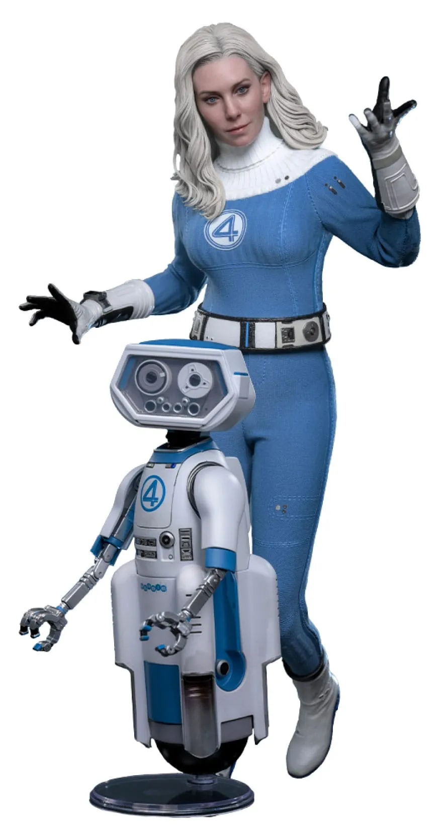 Anime Statue Super Deformed Hot Toys Invisible Woman & H.E.R.B.I.E. - The Fantastic Four: First Steps - MMS824 -1/6 Scale Collectible Figure 2-Pack