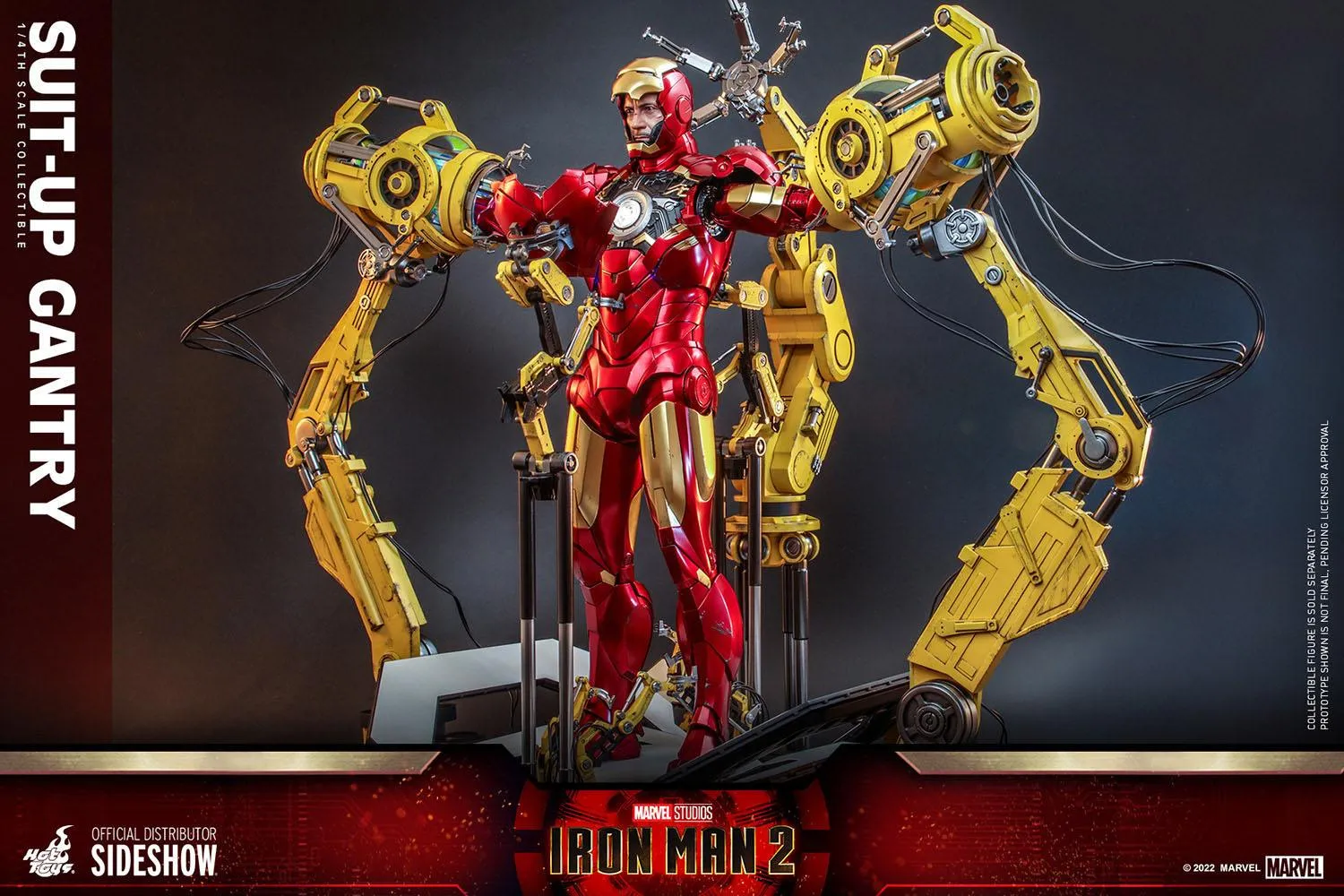 Objective Set Hot Toys Iron Man Mark IV & Suit-Up Gantry - Iron Man 2 - QS020 & ACS02 - 1/4 Scale Collectible Figure Set