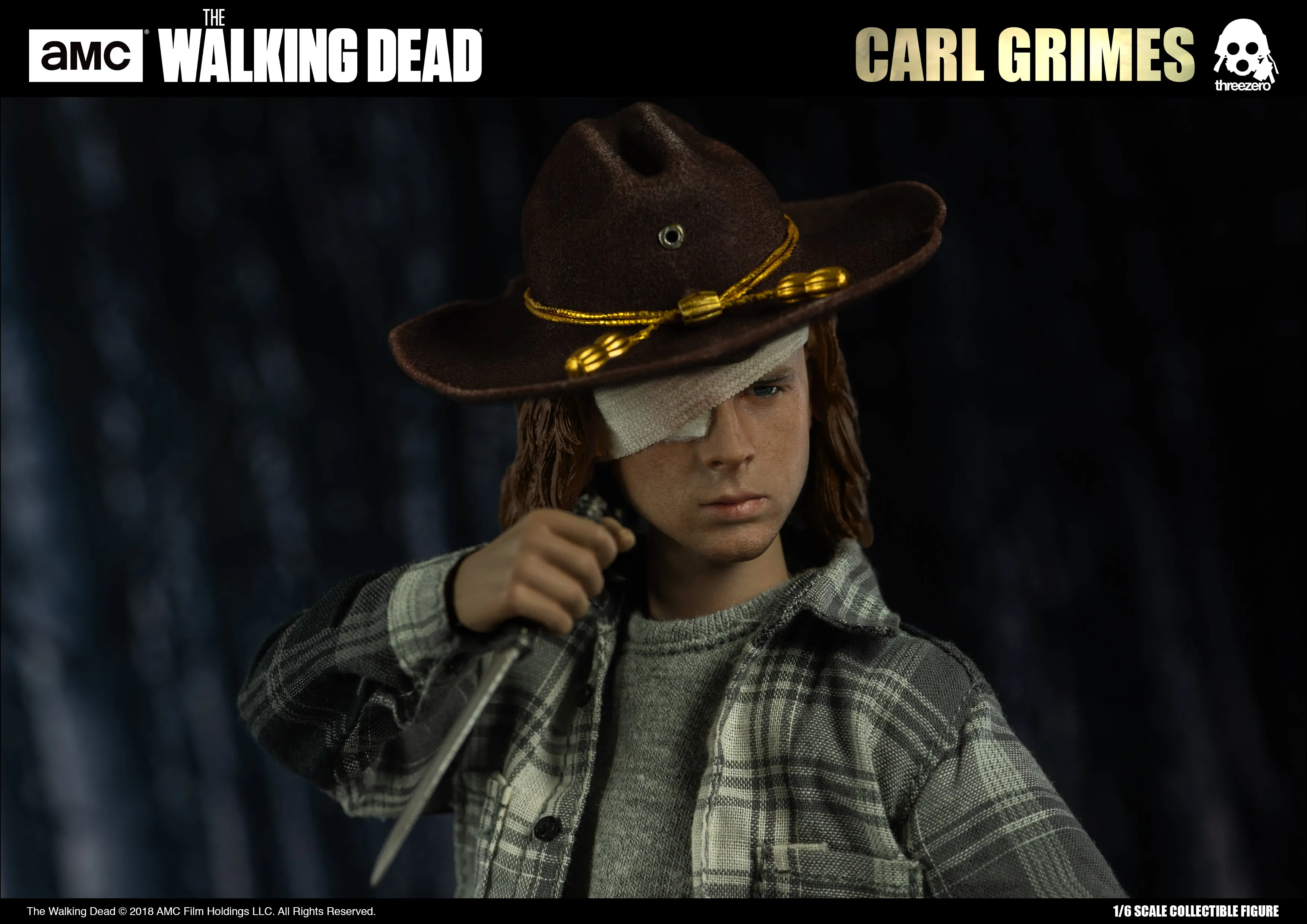 Threezero Walking Dead Carl Grimes (Deluxe version) Art Model Chibi Unit