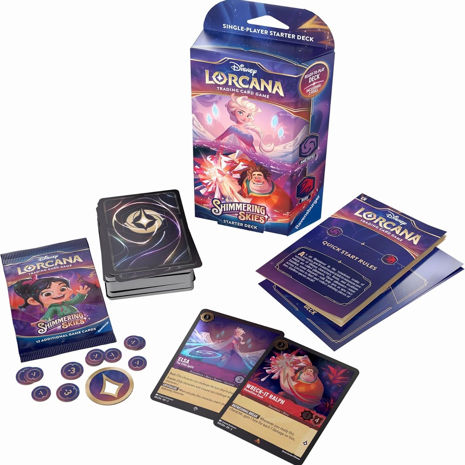 Domestic Pet Anime Unit "Disney Lorcana" Shimmering Skies Starter Deck (Amethyst & Ruby)