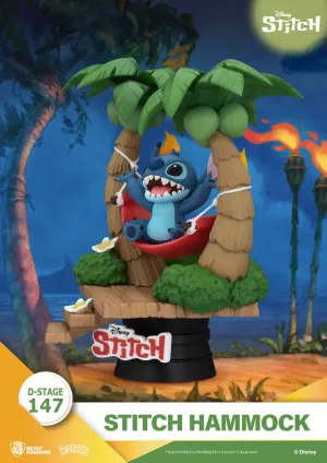 Beast Kingdom Disney Lilo & Stitch Stitch Hammock PVC Diorama Statue Mini Statue