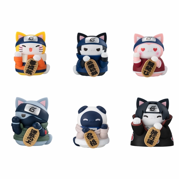 MEGA CAT PROJECT NARUTO Nyaruto! Beckoning cat FORTUNE One more time ! (Set of 6) Limited Decor Action Sculpture