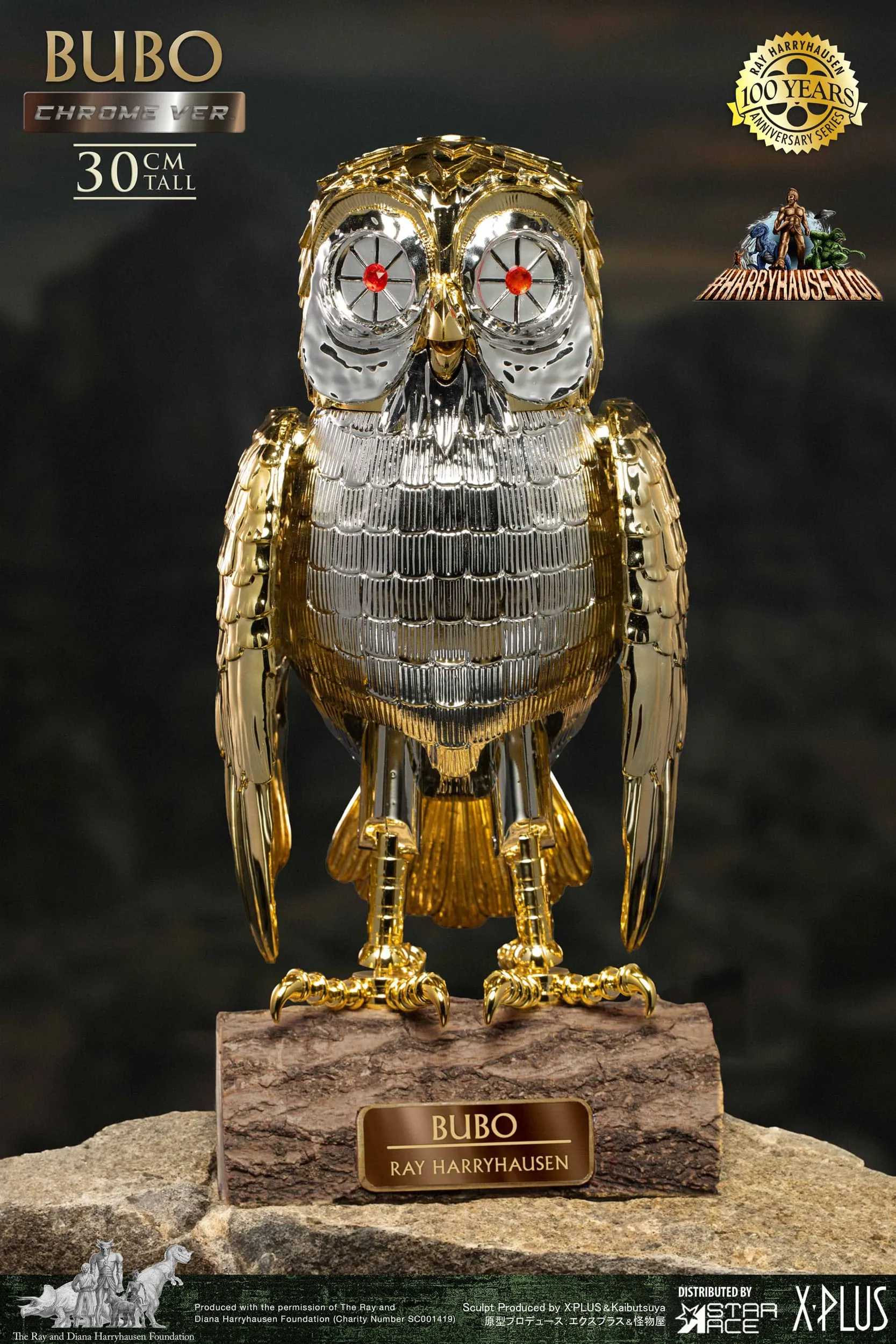 Premium Model Star Ace Toys Ray Harryhausen's Bubo the Mechanical Owl Chrome Version Soft Vinyl Statue