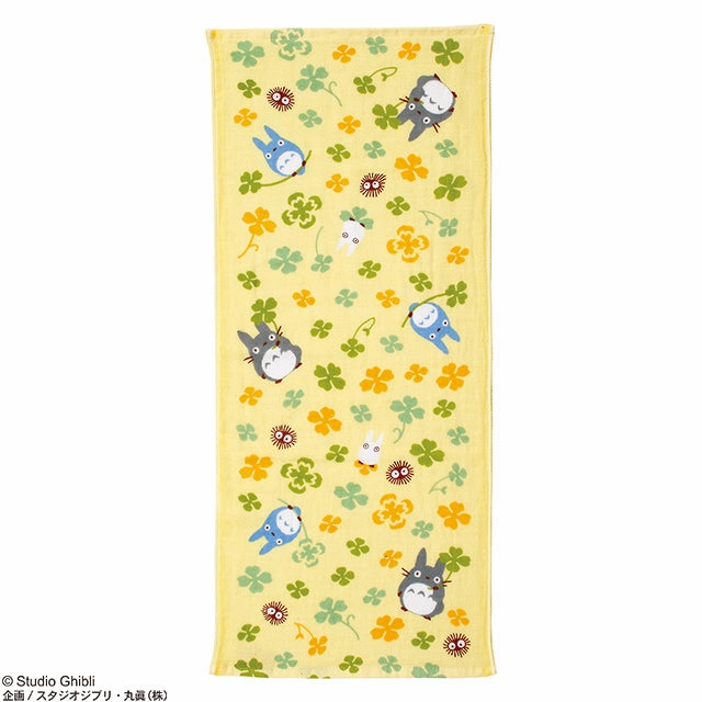 Gaming Art Miniature Unit Studio Ghibli Imabari Gauze Series (Face Towel) "My Neighbor Totoro" - Flower (Clovers)