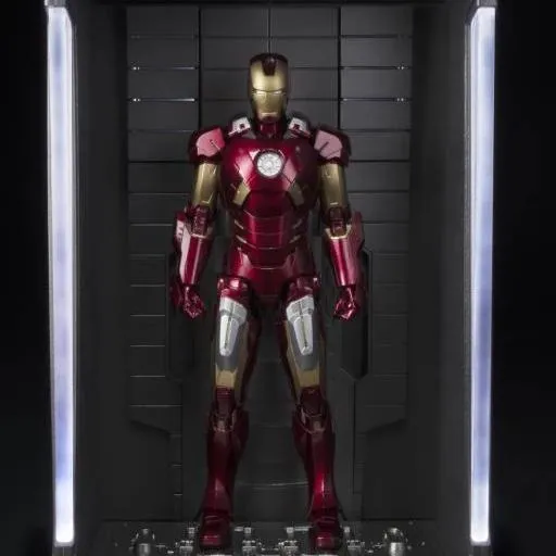 Silver Coated Local Favorite Tamashii Nations S.H.Figuarts Iron Man Mark VII and Hall of Armor Set